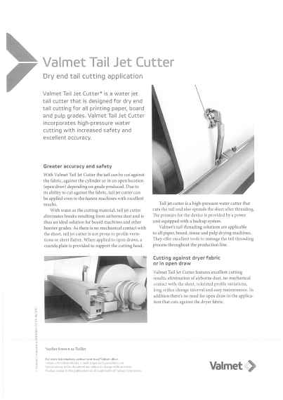 Valmet Tail Jet Cutter - Spitzenschneider