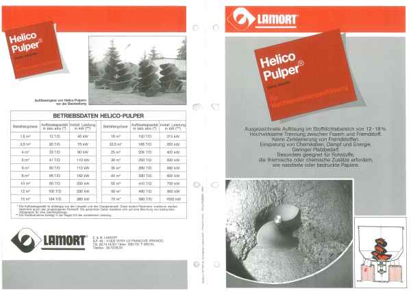 Lamort Helico Pulper FH12, 12m3 High Consistency Impeller