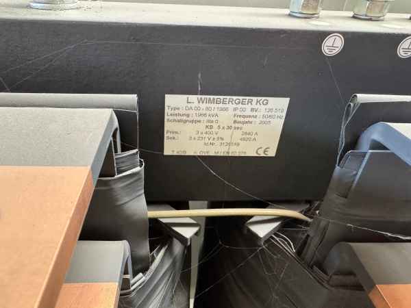 Startertrafo Transformator Trafo L. Wimberger, 3x 400V, 1966 kVA